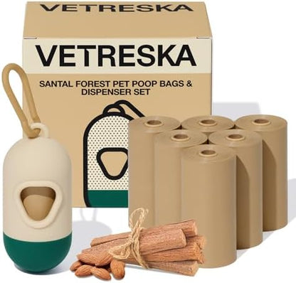 VETRESKA Dog Poop Bags Dispenser with 105 Bags, Leak Proof and Extra Thick by VETRESKA