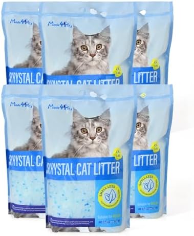 Made4Pets Cat Litter Crystals,Non Clumping Litter 25.8 lbs(6 x 4.3lb Packs) by Made4Pets