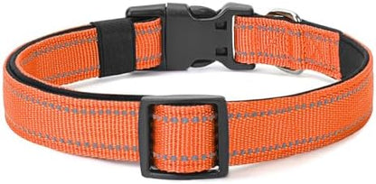 Reflective Dog Collar, Adjustable Nylon for Large Dogs,Orange - Image 6