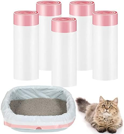 Colarr 50 Count Large Cat Litter Box Liners with Drawstring Thick Plastic by Colarr