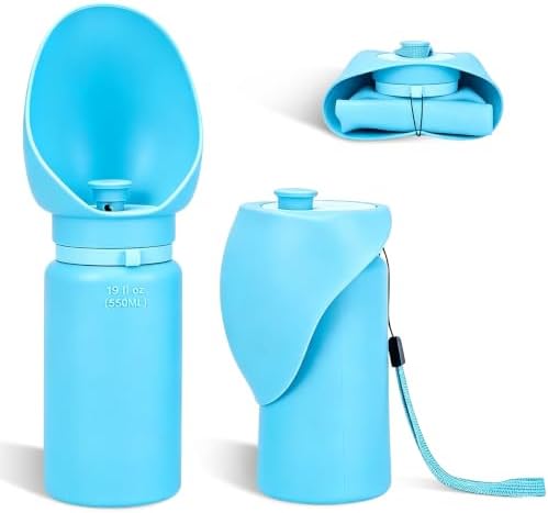 Dog Water Bottle, Silicone Foldable Pet Water Bottle, 550ml (18.6oz), Grey by Unknown