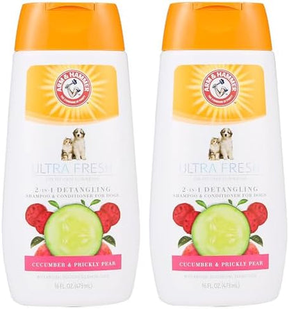 Arm & Hammer Detangling Dog Shampoo, Cucumber Prickly Pear, 16 Fl Oz, 2-Pk by ArmHammer
