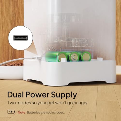 VOLUAS Automatic Cat Feeder for Two Cats with Dual Stainless Bowls, 6L - Image 5