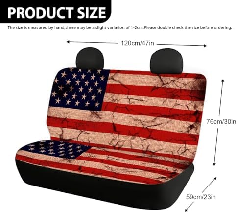 AFPANQZ Amrtica Flag Car Rear Bench Protective Car Seat Cover Back Seat Only for Car Truck SUVs Polyester Fabric Car Backseat Cover with Universal Fit Full Wrap Dust-Proof Cream - Image 4