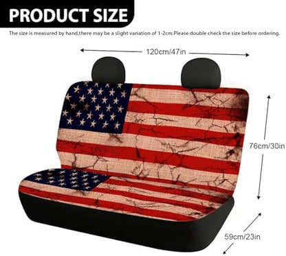 AFPANQZ Amrtica Flag Car Rear Bench Protective Car Seat Cover Back Seat Only for Car Truck SUVs Polyester Fabric Car Backseat Cover with Universal Fit Full Wrap Dust-Proof Cream - Image 4