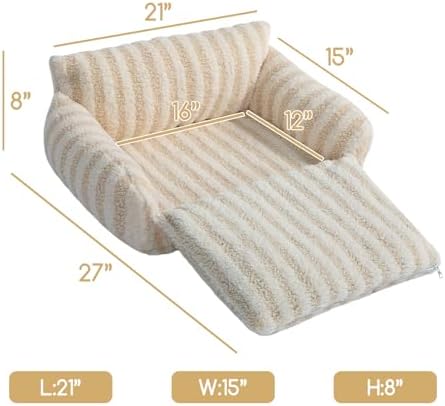 Hollypet Cat Bed Small Dog Orthopedic Couch Beds for Pets up to 13 lbs - Image 3