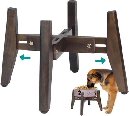 Dog Bowl Stand for Water/Food - Adjust with Lock - Dog Water Fountain Holder, Elevates Pet Food and Water Feeder Bowls (Bowl not Included) (1 Pack - (Height 10.4" Width 8-11.5") by BETSEO