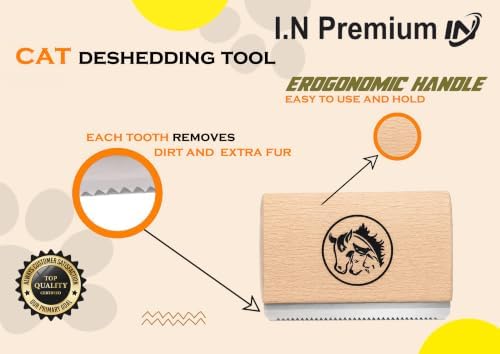 Cat Brush for Shedding & Cat grooming tool for Indoor Pet Grooming Tool Cats Deshedder undercoat brush Works for Short & Long Haired Pets Hair removal comb 2.5 inch - Image 4