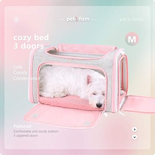 Soft Cute Travel Pet Carrier Bag for Medium Cats, Kitty and Puppy, Fantasy Pink, M - Image 3