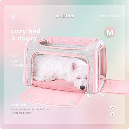 Soft Cute Travel Pet Carrier Bag for Medium Cats, Kitty and Puppy, Fantasy Pink, M - Image 3