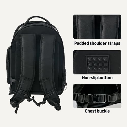 Amazon Basics Pet Carrier Backpack for Small Cats & Dogs, Collapsible Travel Carrier with Bubble Window & Breathable Mesh, Foldable for Travel, Black - Image 4