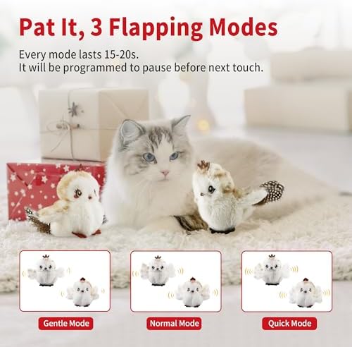 Gigwi Flappy Squeaky Bird Cat Toys 2 Pack, USB-Charged Catnip Toy for Cats - Image 3