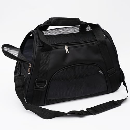 MuchL Pet Carrier Soft-Sided Carriers for Cat Carriers Dog Carrier for Small Medium Cats Dogs Puppies Pet Carrier Airline Approved Cat Dog Pet Travel Carrier (Small, Black) - Image 5
