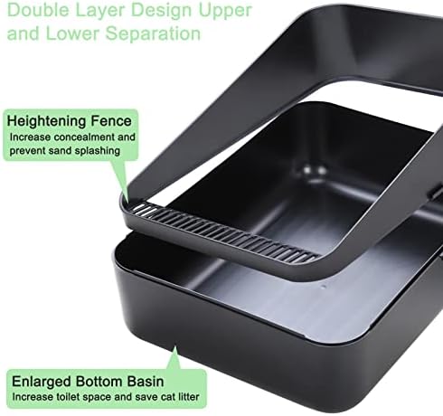 Sfozstra High Sided Cat Litter Box: Semi Open Anti Splash Easy Assembly - Image 3