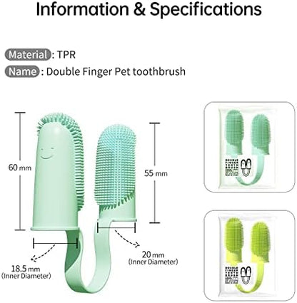 2 Pack Toothbrush for Dog,135ºSurround Bristles for Easy Teeth Cleaning, Finger Tooth Brush Dental Care for Puppies, Cats and Small Pets - Image 6