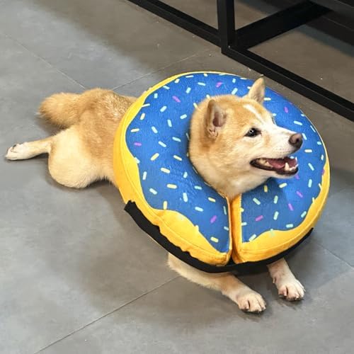 Inflatable Dog Cone Collar for After Surgery, Soft Adjustable Blow up Donut E-Collar for Small Medium Large Dog and Cats - Image 6