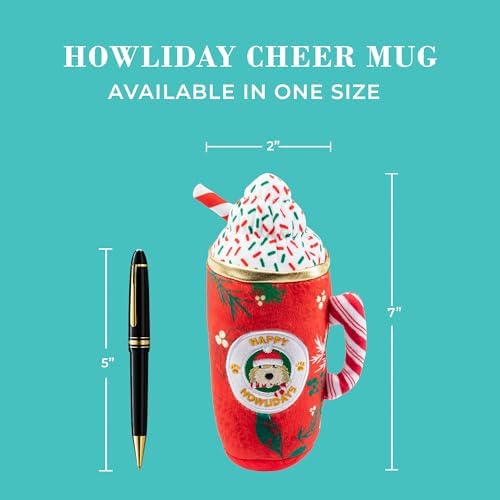 Haute Diggity Dog Howliday Cheer Mug Plush Dog Toy, Drink Parody Chew Toys - Image 3