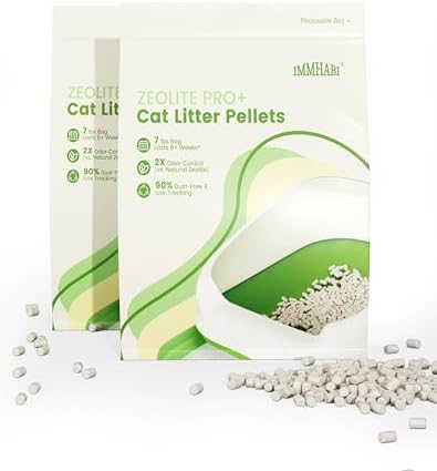 Enhanced Cat Litter Pellets, Generic Litter Refills Exclusively for Shifting Litter Box Systems, Dehydrating Pellets, Zeolite, Long-Lasting Odor Control (Enhanced Cat Litter Pellets, 14LBS) by IMMHABI