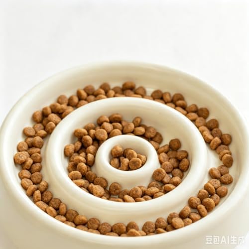 Elevated Cat Bowls Ceramic Slow Feeder with Stand for Cats - Image 4