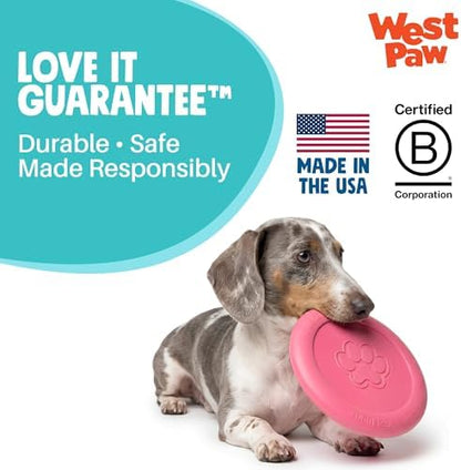 WEST PAW Zogoflex Zisc Dog Flying Disc, High Flying Aerodynamic Disc for Dogs Puppy – Lightweight, Floatable Disc for Fetch, Tug of War, Catch, Play – Doubles as Food/Water Bowl, Small 6.5", Geranium - Image 7