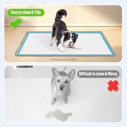 Pee Pad Holder for Dogs 34''x22'' Silicone Puppy Pee Pad Tray, Khaki - Image 3