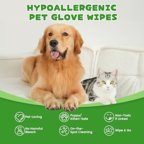Pet Glove Wipes for Dogs & cat , Pet Cleaning Gloves Individual Packing - Image 2