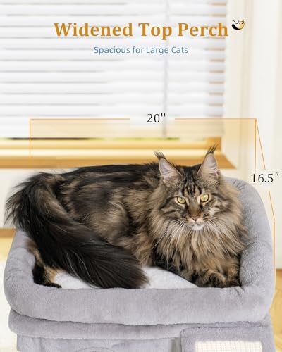 Aechonow Cat Tree Tower for Large Cat, Cat Bed House with Large Perch - Image 3