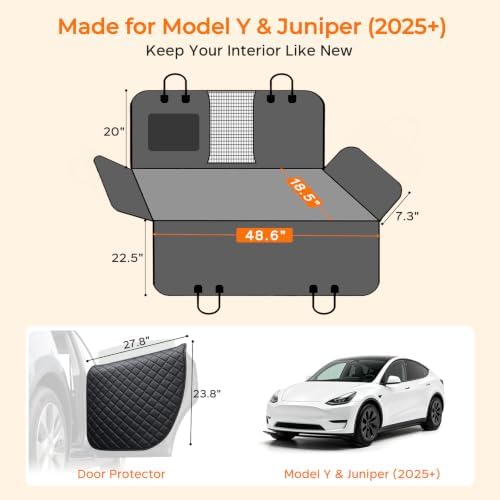 URPOWER Dog Car Seat Cover for Back Seat, Waterproof Hammock for Model Y - Image 6