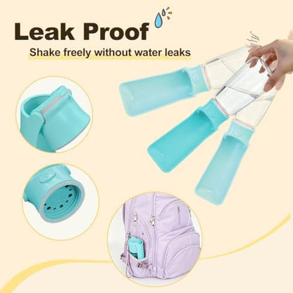 Foldable Dog Water Bottle, 19 oz Leak Proof Portable Dispenser (Green) - Image 4