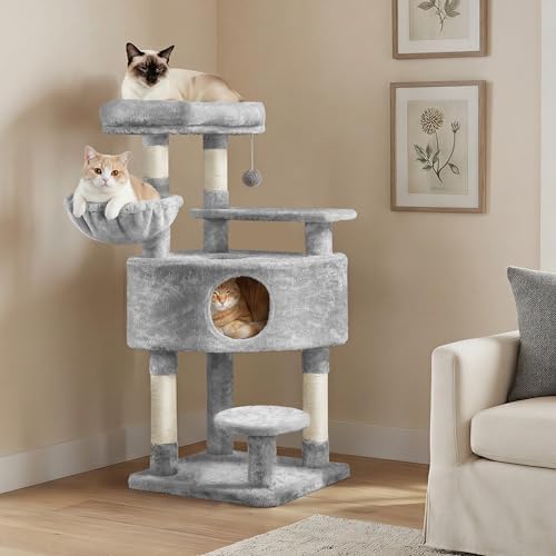 Yaheetech 46in Corner Cat Tree for Large Cats with Queen Size Top Perch - Image 2