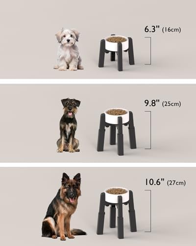 CZPET Dog Bowl Stand with Adjustable Height and Width [2 Pack, Stand Only] - Image 6