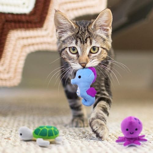 CiyvoLyeen Plush Sea Animal Catnip Toys for Indoor Cats 6 Pack - Image 6