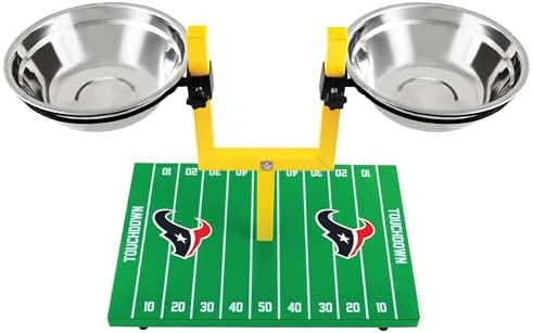 NFL Houston Texans Goalpost Football Field Dog Feeder – Adjustable Elevated Dog Bowls with Stand, 2 Stainless Steel Bowls, Non-Slip Rubber Feet, Raised Pet Feeder for Large & Small Dogs, Cats. - Image 5