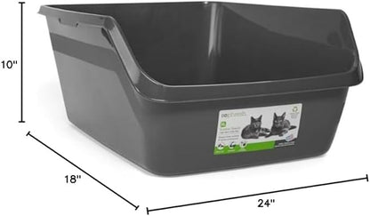 So Phresh Scatter Shield High-Back Litter Box Charcoal X-Large 24" L X 18" W X 10" H