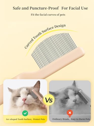 Stainless Steel Dog Eye Comb, Puppy Flea Brush (Pink) - Image 4