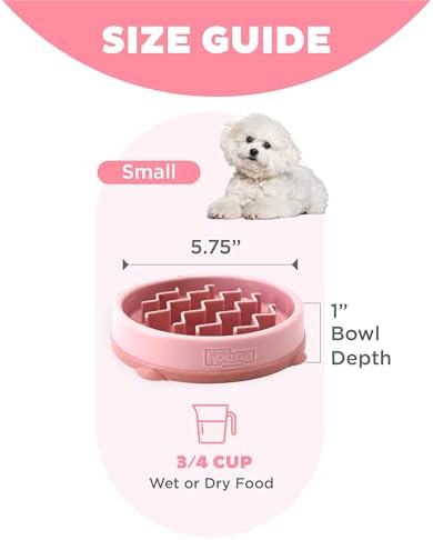 Outward Hound Fun Feeder Slo Bowl Dog Slow Feeder, Wave, Pink, 5.8" - Image 5