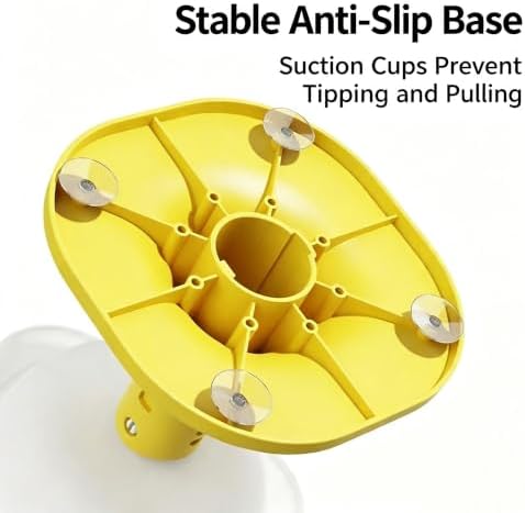Elevated Pet Bowl with Stand, Flower Shape, Adjustable Height, Cat Dog Food Water Dis (Yellow Blue) - Image 5