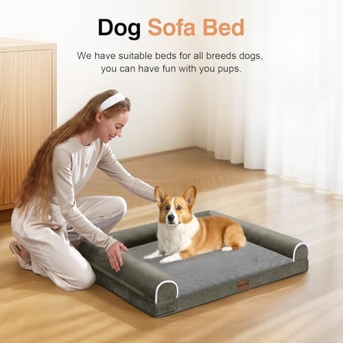 NANUYA Orthopedic Dog Bed for Medium Dogs, 28 x 19 Inch, Dark Green - Image 3