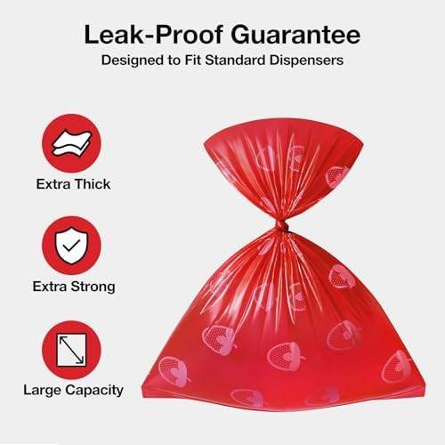 VETRESKA Strawberry Scented Dog Poop Bags, Leak Proof, 540 Counts - Image 3