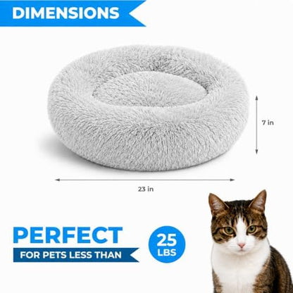Whiskers & Friends Cat Beds for Indoor Cats & Small Dog, Fluffy Cat Bed - Image 2
