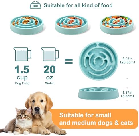 Slow Feeder Dog Bowls Puzzle Dog Bowl with Anti-Slip Slow Feeder & Non-Slip Design, Boredom and Anxiety Reducer Suitable for All Breed Dogs and Cat - Image 2