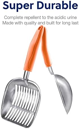 WePet Cat Litter Scoop, Aluminum Alloy Sifter, Kitty Metal Scooper, Deep Shovel, Long Handle, Poop Sifting, Kitten Pooper Lifter, Durable, Heavy Duty, for Litter Box - Image 5