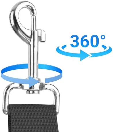 YAOHDAO Dog Seat Belt Harness for Car, Restraint Adjustable with Elastic Bungee Buffer Headrest for Vehicle, 360 Degree Swivel Nylon Pet Safety Seat Belts Car Harness (Black with Flowers) - Image 2