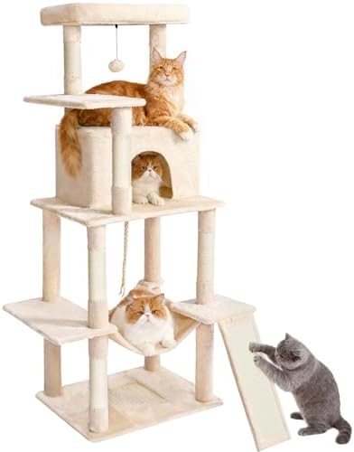 ABCPET 63" Multi-Level Cat Tree Tower for Indoor Cats, Beige by ABCPET