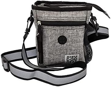 Mobile Dog Gear Dog Walking Fanny Pack (6"x7", Heathered Gray) - Dog Training Treat Pouch with Poop Bag Dispenser & Bags, Reflective Wrist Straps, Adjustable Shoulder Strap, Flashlight, Bottle Pocket - Image 3