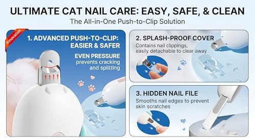 Cat Nail Clippers, Adjustable Hole Anti Over Cutting Trimmer with Hidden File & Anti-Splash Storage for Small Pets (Pink) - Image 5