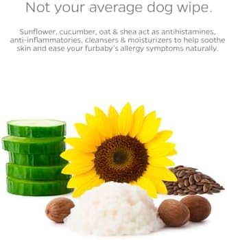 Dog All Purpose + Allergy Pet WiPees™ – 100 Allergy Wipes for Dogs, All Natural Dog Wipes for Paws, Folds & Hot Spots, Daily Pet Wipes for Allergy Relief & Skin Health (Calming, 100ct) - Image 3