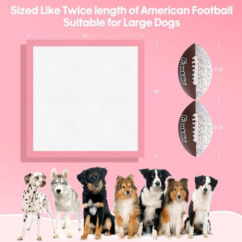 BinetGo Pink Disposable Pee Pads for Dogs, 40 Count 24” x 24” Large Wee Wee Pads for Urine, Extra Absorbent Unscented Puppy Pads, Pet Training Pads for Dogs, Pink Doggy Pee Pads for Indoors - Image 5