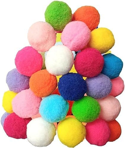 30 Pcs Soft Pom Pom Balls for Kittens with Cat Ball Launcher Toy, Interactive Plush Toy for Kitten Training and Play - Pet Products for Cats (3.0 CM with Bloster) - Image 5