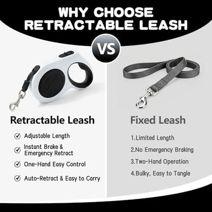 Retractable Dog Leash 9.84/16.4 ft, Tangle-Free One-Handed Brake - Image 4